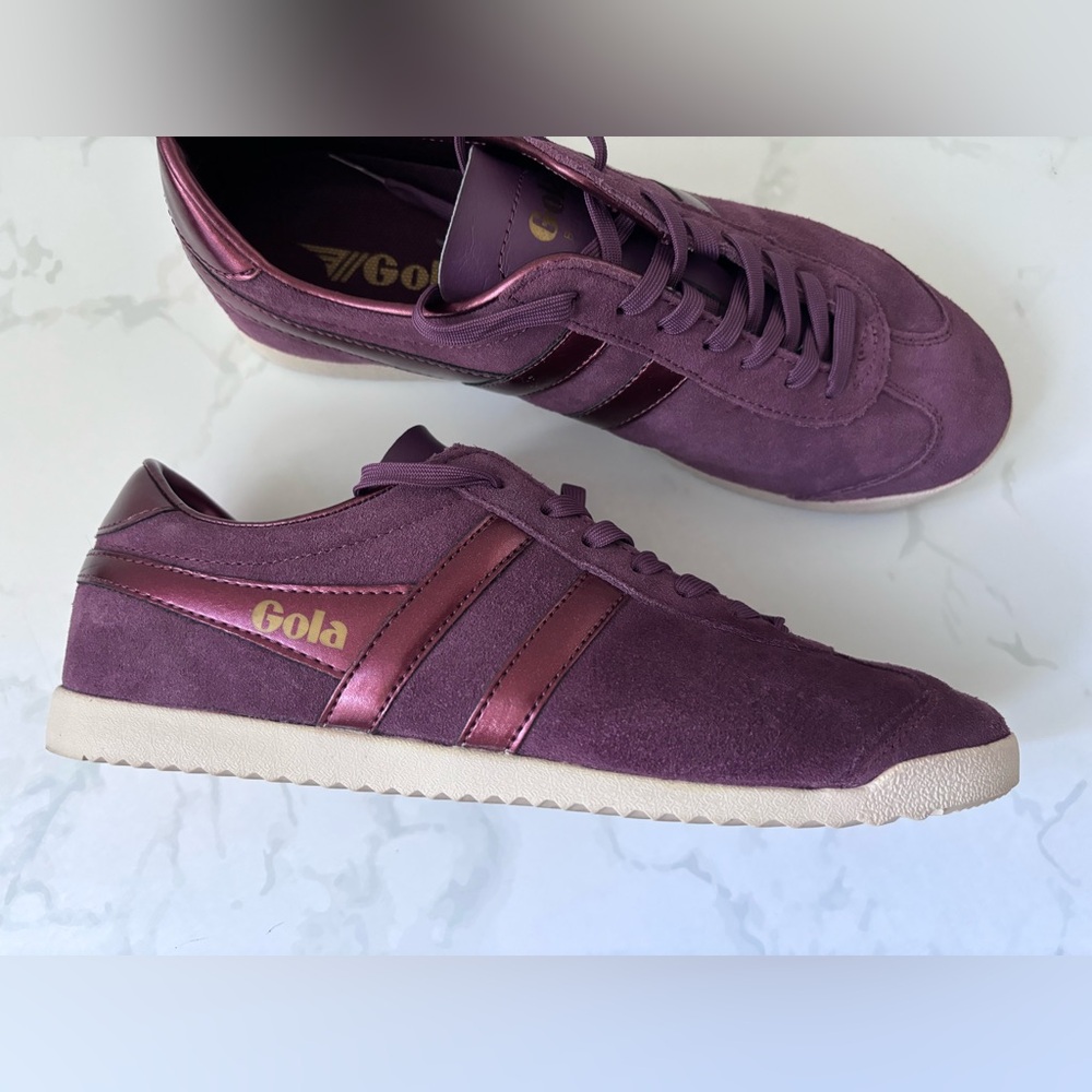 GOLA Classics Metallic & Suede Burgundy Plum Sneakers Size 9